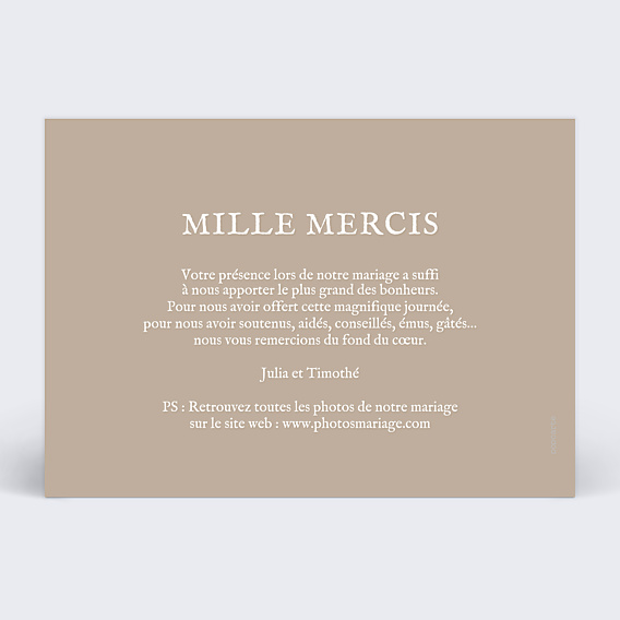 Remerciements mariage Joli Cadre