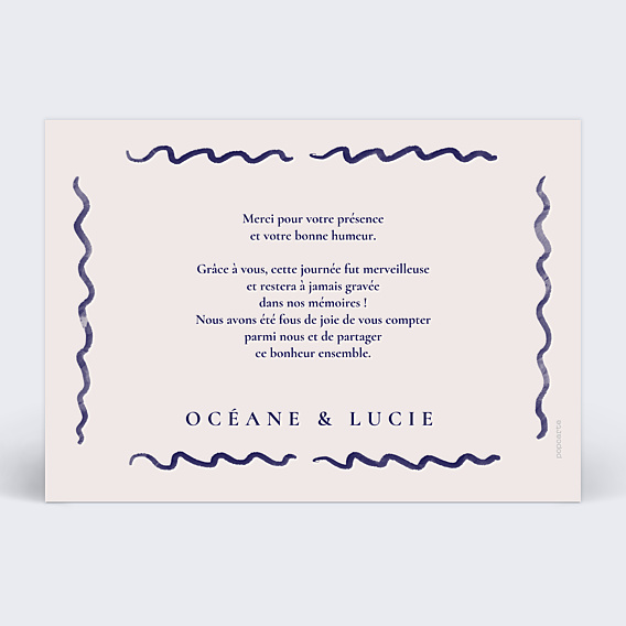 Remerciements mariage Coquillage