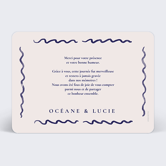 Remerciements mariage Coquillage
