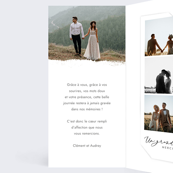 Remerciements mariage Effet Photo