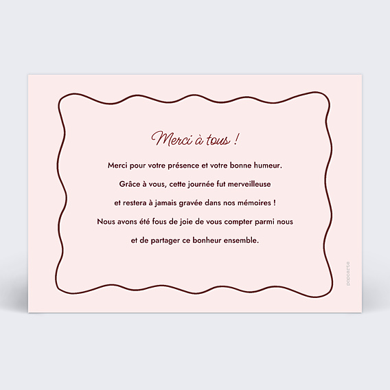 Remerciements mariage Portrait dessiné au trait