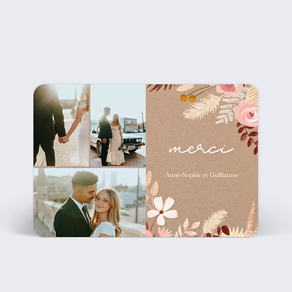 Remerciements mariage Printemps Bohème