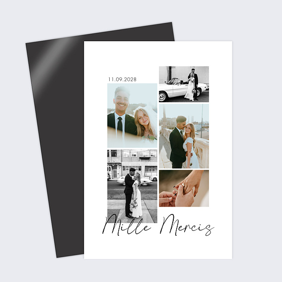 Carte remerciement mariage Fraîcheur