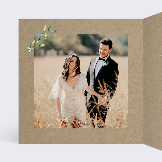 Carte remerciement mariage Modern Love II Intérieur Gauche