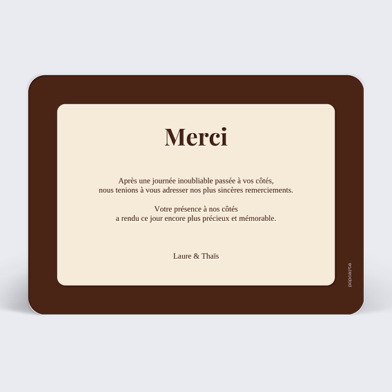 Remerciements mariage Merci chevauché