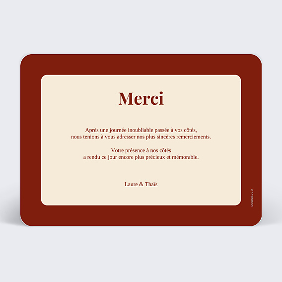 Remerciements mariage Merci chevauché