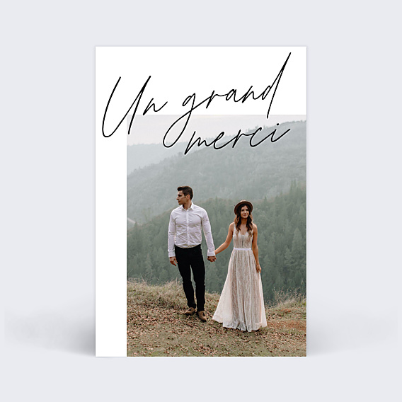 Remerciements mariage Grande Typo
