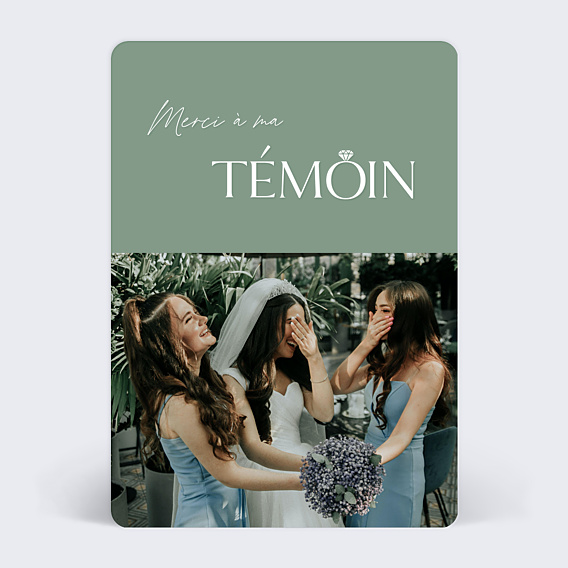 Remerciements mariage À ma Témoin