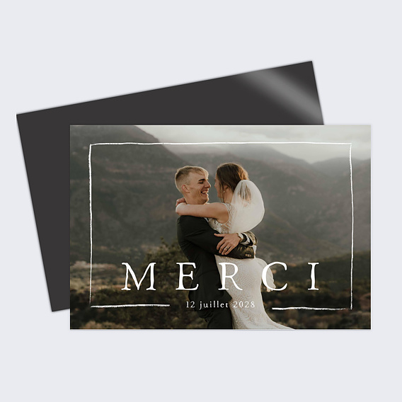 Carte remerciement mariage Joli Cadre