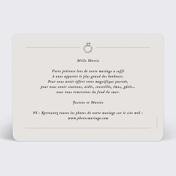 Remerciements mariage Télégramme