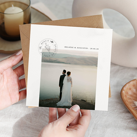 Carte remerciement mariage Petit Tampon Après 1