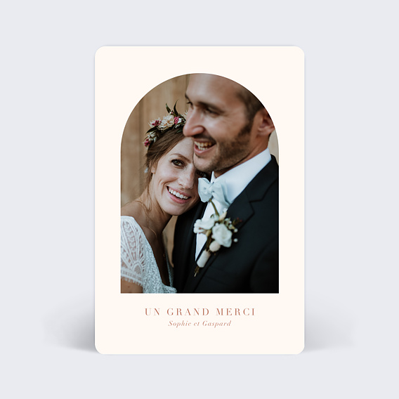 Carte remerciement mariage Botanica