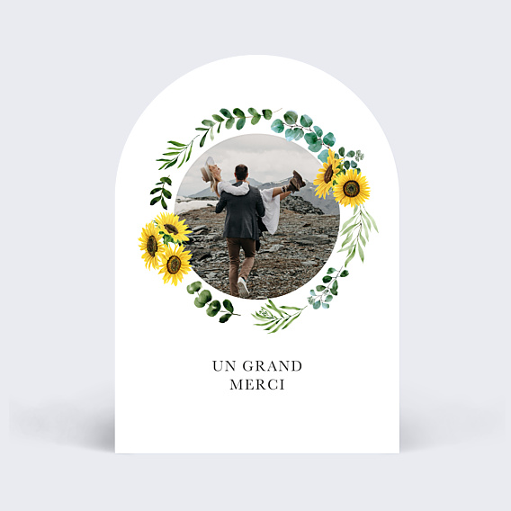 Remerciements mariage Tournesol