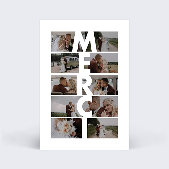 Remerciements mariage Merci Vertical