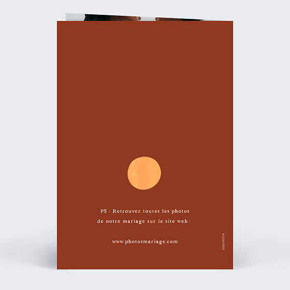 Carte remerciement mariage Bohème Coloré Verso