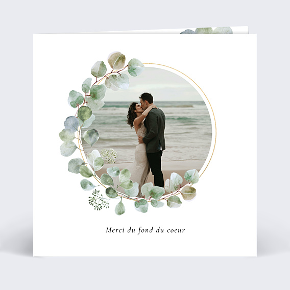 Remerciements mariage Couronne Eucalyptus Minimaliste