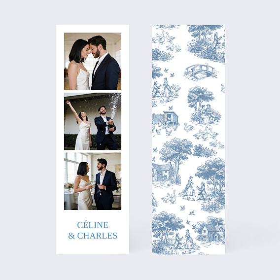 Remerciements mariage Toile de jouy