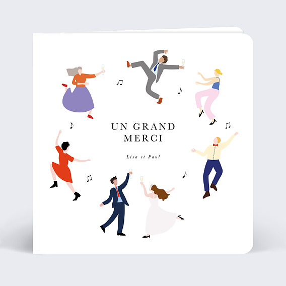 Carte remerciement mariage Allégresse