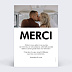 Carte remerciement mariage Merci Vertical Verso