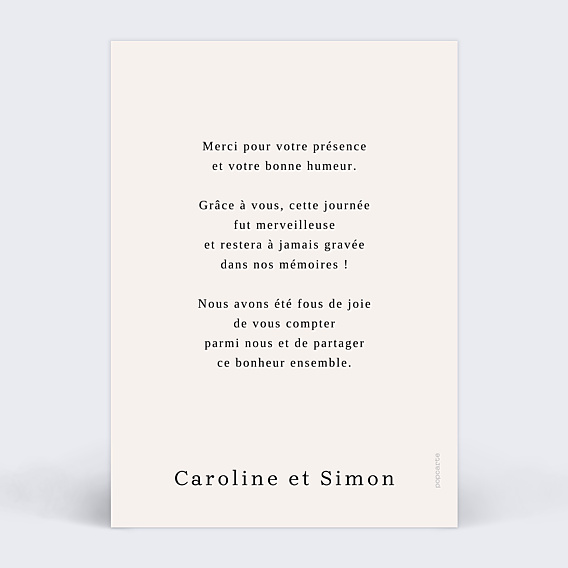 Remerciements mariage Red Notes