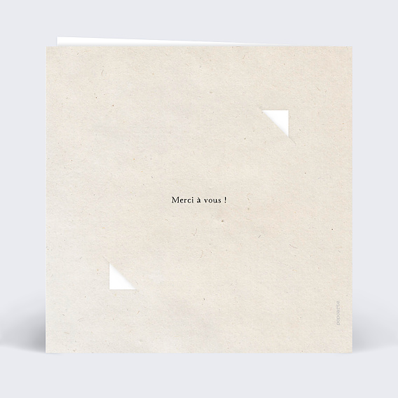 Carte remerciement mariage Bouquet Sauvage avec Graines Verso