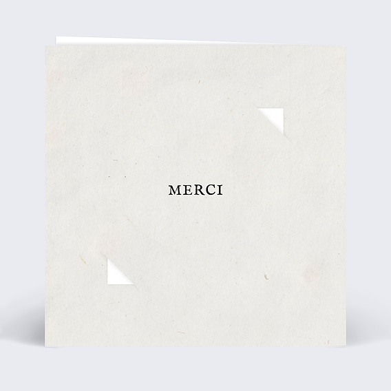 Carte remerciement mariage Douceur Chiné avec graines Verso