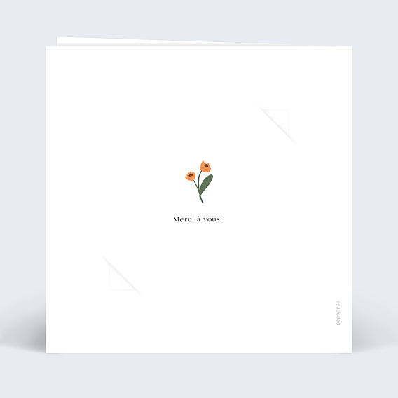 Carte remerciement mariage Graines à Planter Verso