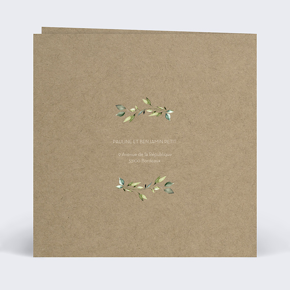 Carte remerciement mariage Modern Love II Verso