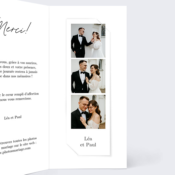 Remerciements mariage Ligne Blanche