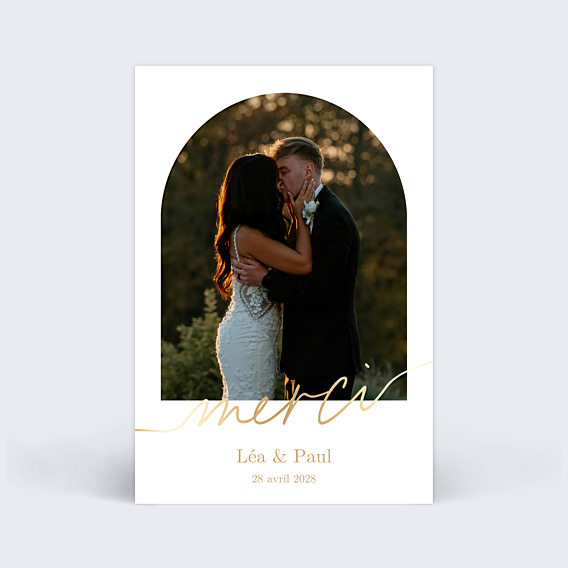 Remerciements mariage Ligne ocre Arche