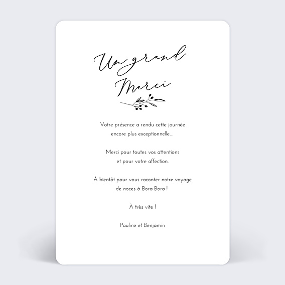 Remerciements mariage Brindilles