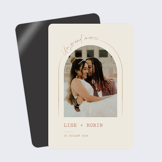 Carte remerciement mariage Arche avec texte