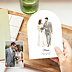Remerciements mariage Portrait aquarelle aligné et initiales