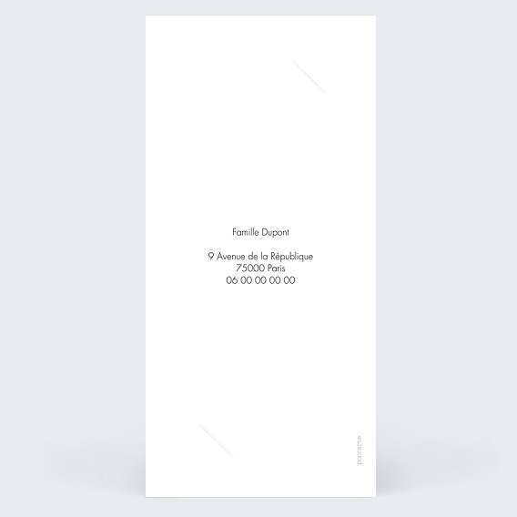 Carte remerciement mariage Multiphoto Etiquette Paysage Verso