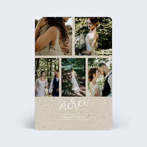 Remerciements mariage Chiné Typographique