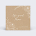 Carte remerciement mariage Gravure Kraft