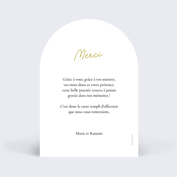Remerciements mariage Portrait minimaliste ajusté