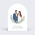 Remerciements mariage Portrait minimaliste avec couronne eucalyptus