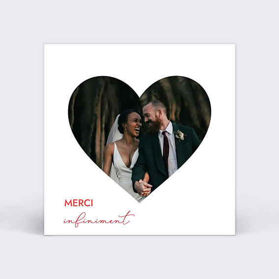 Remerciements mariage Forme Cœur