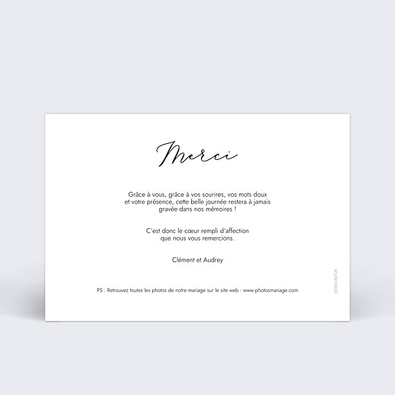 Remerciements mariage Votre Photo ici