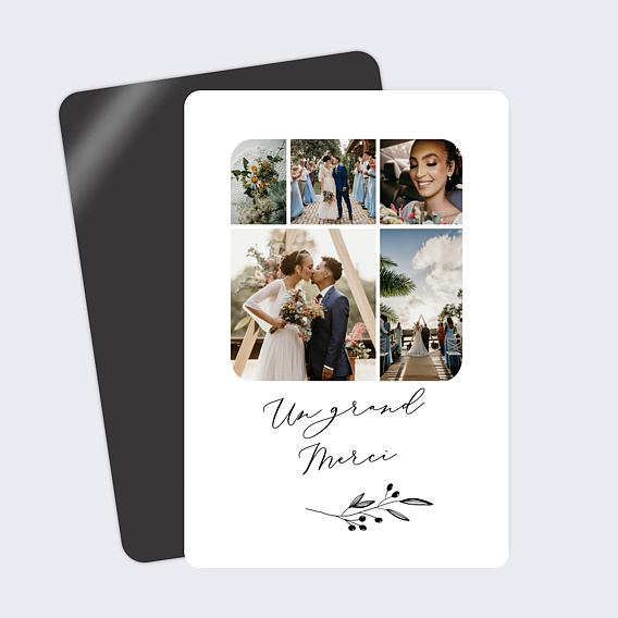 Carte remerciement mariage Brindilles