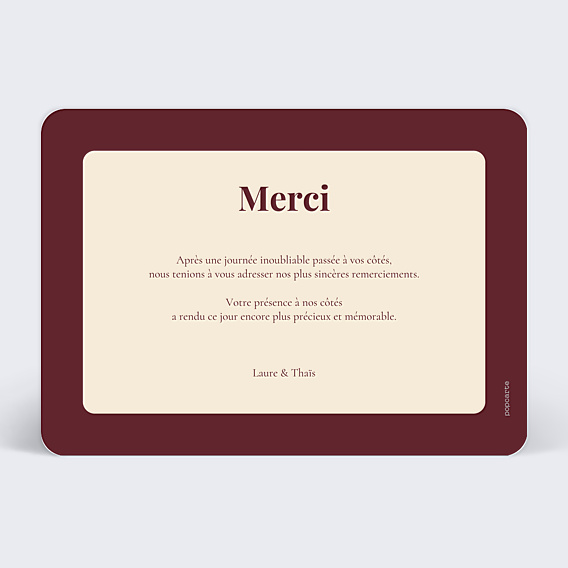Remerciements mariage Merci chevauché