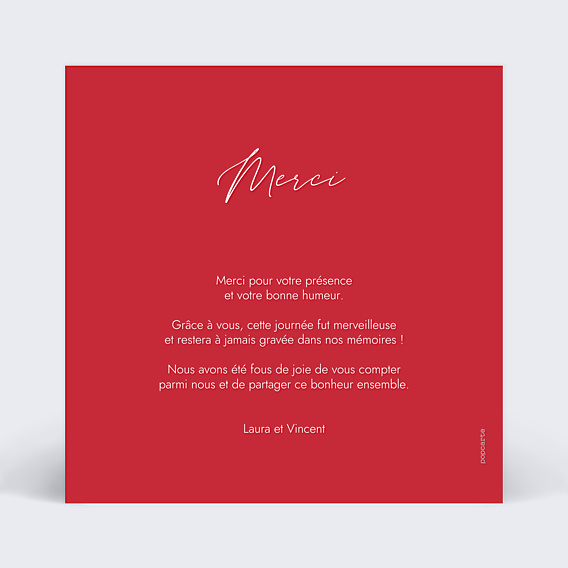Remerciements mariage Forme Cœur