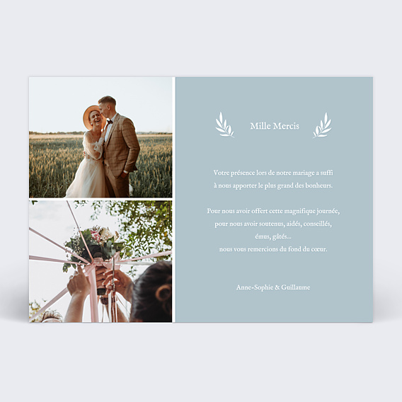 Remerciements mariage Etiquette végétal