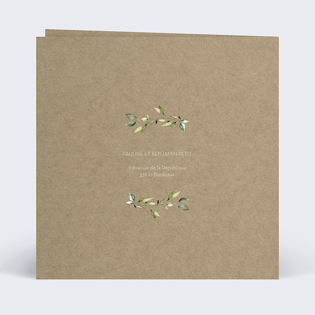 Remerciements Mariage Modern Love II Verso