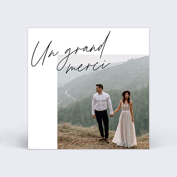 Remerciements mariage Grande Typo
