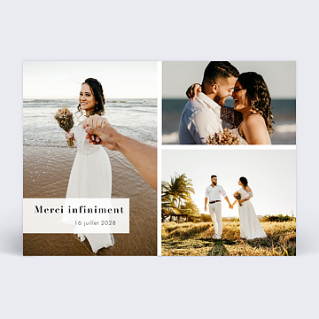 Carte remerciement mariage Bandeau Graphique