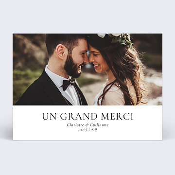 Carte remerciement mariage Élégance Intemporelle