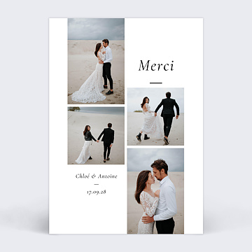 Carte remerciement mariage Gratitude