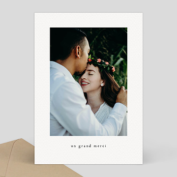 Carte remerciement mariage Polaroid Minimaliste